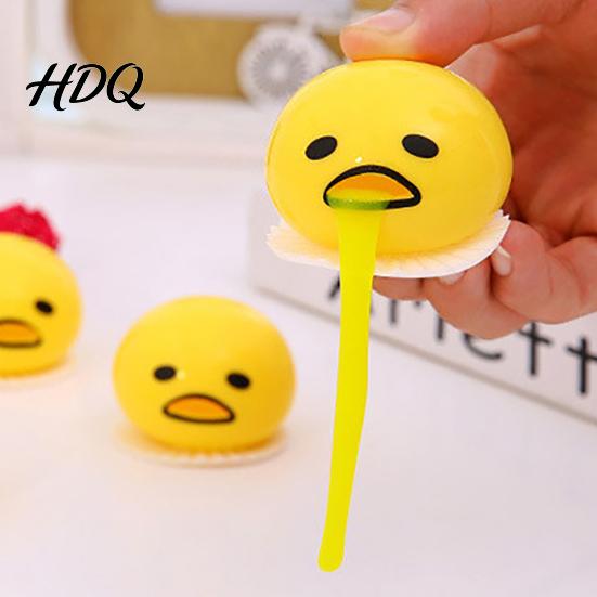 Relaxation Desk Toy Stress Relief Vomiting Yolk Toy, Cartoon Egg Squeeze Student Sensory Hand Exercise Ball Fidget