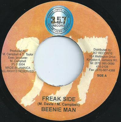 7inch Record BEENIE MAN - Freak Side NONE 357 Records 2004 Jamaica Reggae, Ska & Dub Used