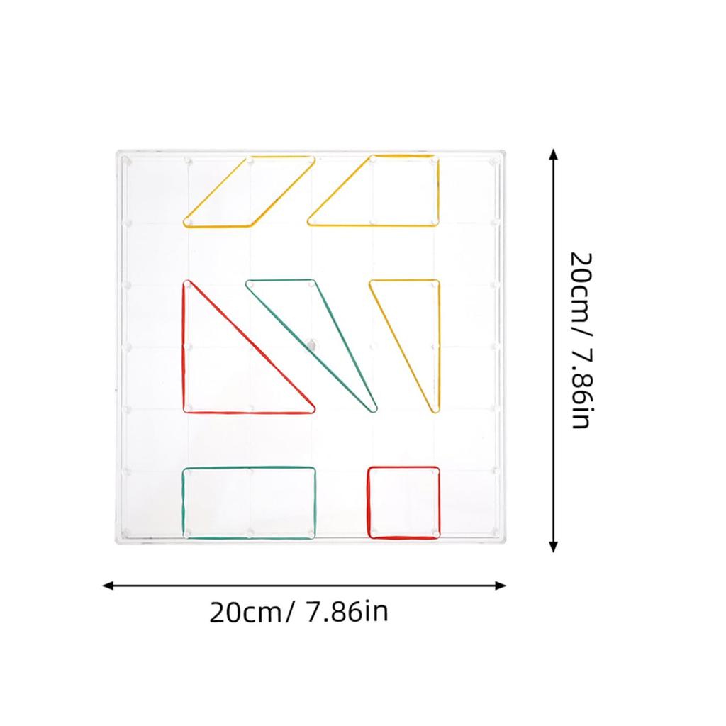 VILLFUL 3-Piece Transparent Geometry Pegboard Set for Kids, Educational Puzzle and Tool for Toddlers, Multiplication and Pegboard, Geometry Pegboard,