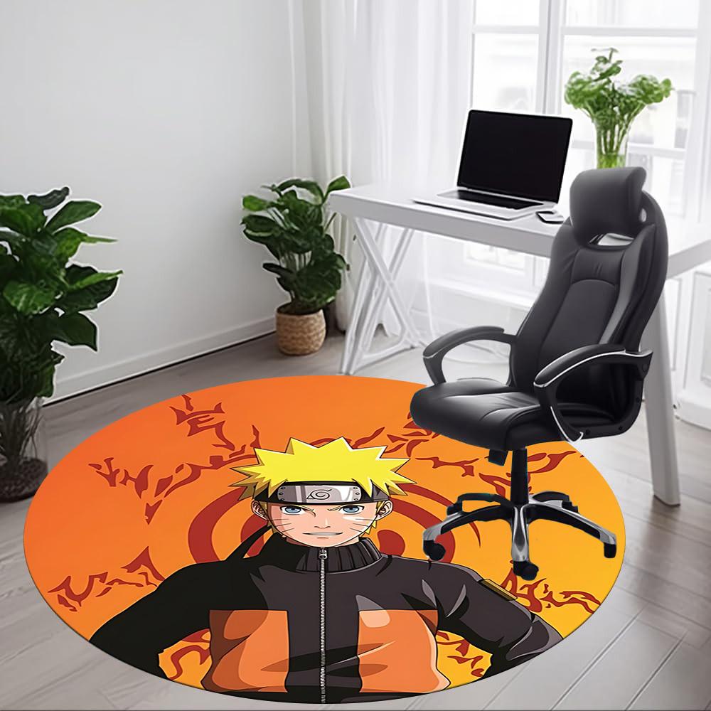 1PC Naruto Office Round Rug, Non-slip, Soft and Durable Office Rug for Interior Decoration, Perfect for Office yy250915050