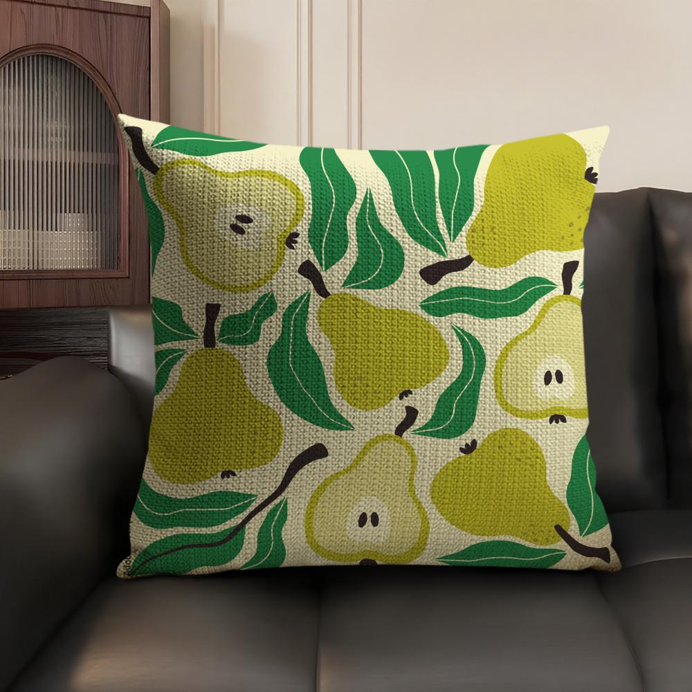 Fruit Cut Art Ins Simple Cushion Cover Natural Linen Organic Fabric DoubleSided Printing Sofa Home Decor Gift Pillow Case
