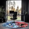 Runder Sonic-Teppich Teppich Stuhlteppich Bereichsteppich Eingang Fußmatten, für Bürostuhl Wohnzimmer Schlafzimmer Küche.
