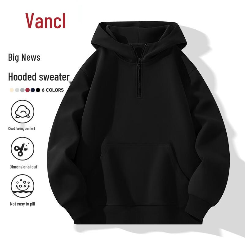 

VANCL Men s Half-Zip Hooded Sweatshirt L