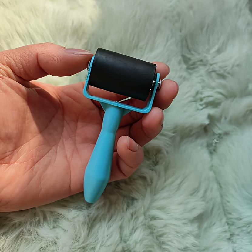 1pc Blue & White Rubber Rolling Tool Ideal for Printmaking and Textile Projects, Art Craft Rolling Tool Ergonomic Handle Art Supplies