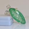 CERTIFIED 925 Sterling Silver 40 Ct Natural Green Emerald Marquise Gems Pendant MY.PD-175-NS