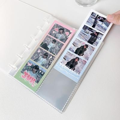 Simple Mushroom Hole Photocards Holder Loose Leaf Vertical Photo Album Transparent Bill Storage Booklet
