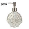 Pump Lotion Bottle 400ML Beach Seashell Refillable Soap Dispenser, Liquid Hand Glass Durable Dispenser Container, for Bathroom Kitchen Countertop