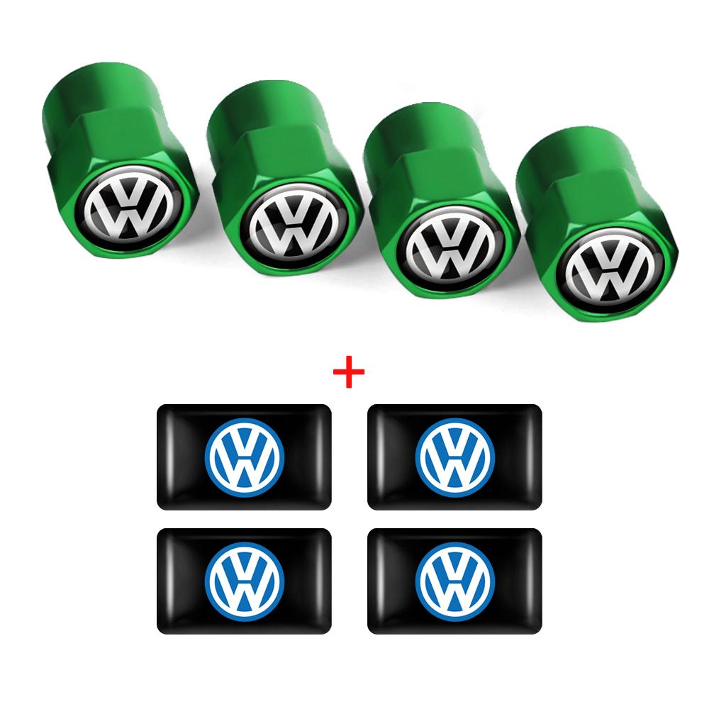 Car Interior Epoxy Logo Sticker Metal Wheel Tire Valve Cover For Volkswagen GTI Golf R Passat CC Lavida Sagitar Scirocco Tiguan