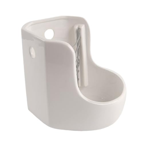 

Asdays Ceramic Hay Pot for Rabbits and Timothy Hay, Small Animal Feeder, Spill-Resistant, Corner-Shaped, Fixed (White)