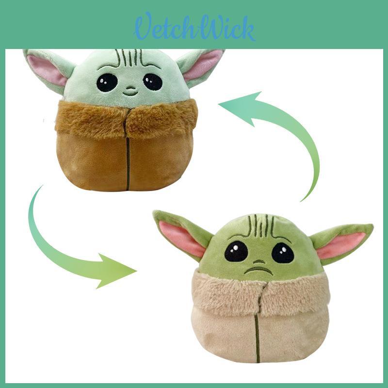 Adorable Double-sided Baby Yoda Plush Toy For Kids With Soft Crystal Fabric