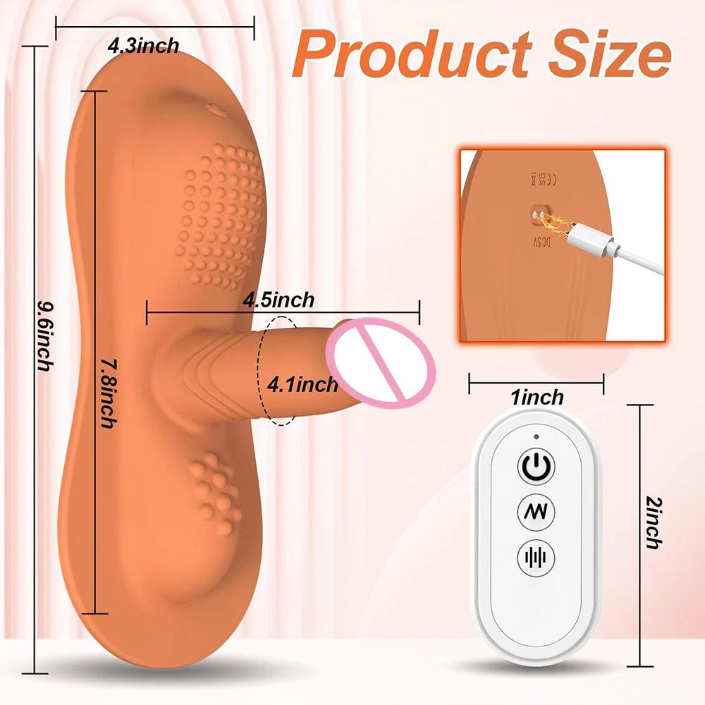 Cushion Style Female Dildo Vibrator Remote Control 10 Modes Clitoral Anal G-Spot Stimulator Female Masturbator Sex Toy for Woman