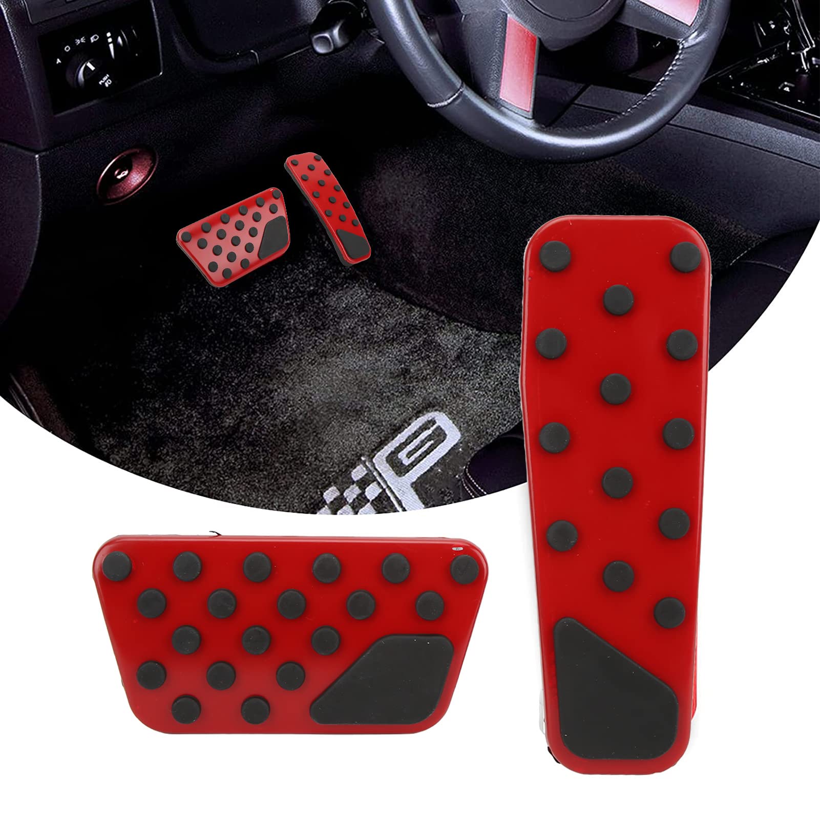 

Qiilu Brake Pedal Pads 2pcs Accelerator Brake Pedal Anti Slip Foot Pedal Pad Replacement for Dodge Challenger 2009-2021 normal