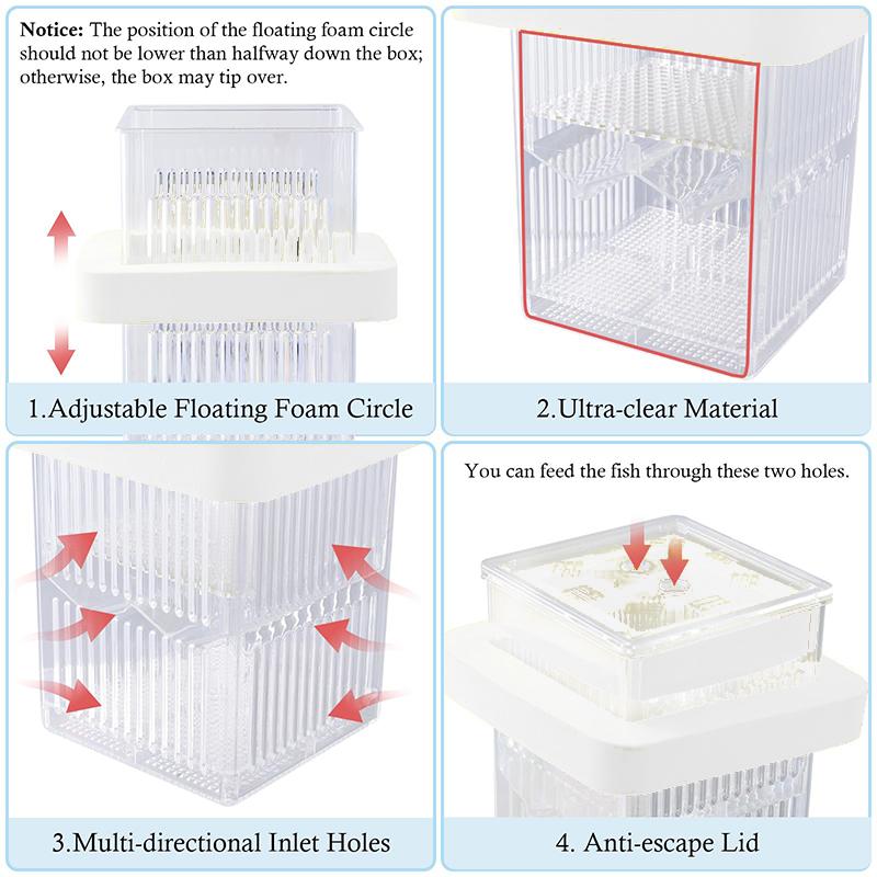 Floating Breeding Box For Aquarium, Fish Tank Breeder Box With Hatching Box And Isolation Box