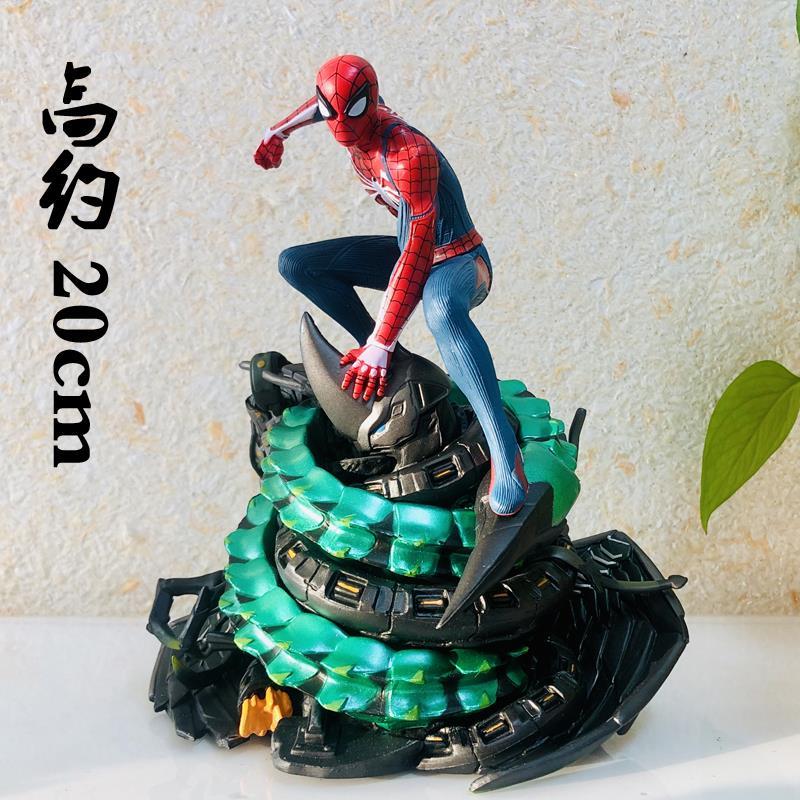 New Avengers Iron League Ps4 Game Statue 18Cm Spider Man Figurine Scene Model Collectible Figurine Boy Fan Gift