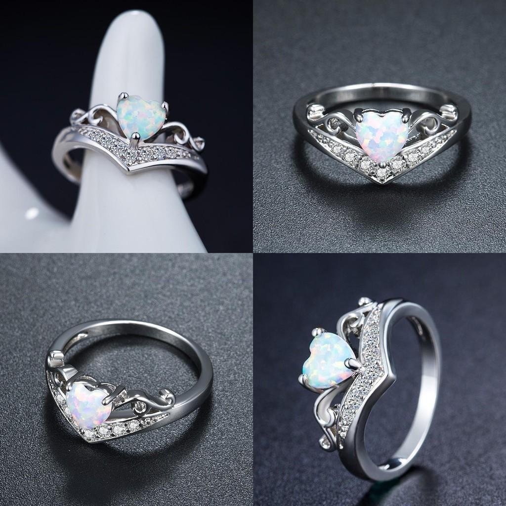 Creative European American Female Fashion Jewelry Heart-shaped Copper Ring Cy107