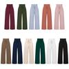 Modische Hose für den Arbeitsplatz, für Damen, lässig, weites Bein, hohe Taille, Hose mit Gürtel, Temperament, Sommer, Pendlerhose