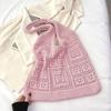 Fashion Crochet Tote Bags for Women's Mesh Hollow Out Knitted Casual Shoulder Bag Ladies Shopping Bag Top-Handle Bags Handbags
