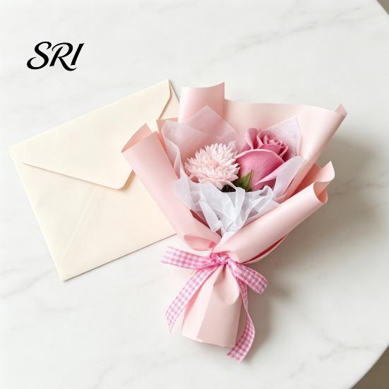 Romantic Artificial Flowers Mini Fake Sunflower Bouquet Handcrafted Soap Carnation Rose Floral Decoration Small Flower Valentine's Day Anniversary