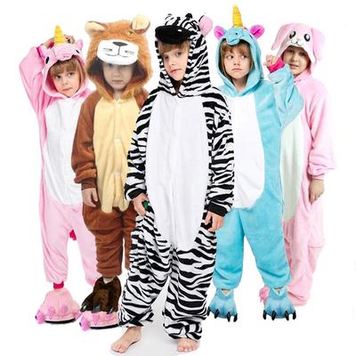 Animal Jumpsuits Pajama Lion Rabbit Onesie Girls Boys Jumpsuit Kid Zebra Giraffe Sleepwear One Piece Cosplay Costume