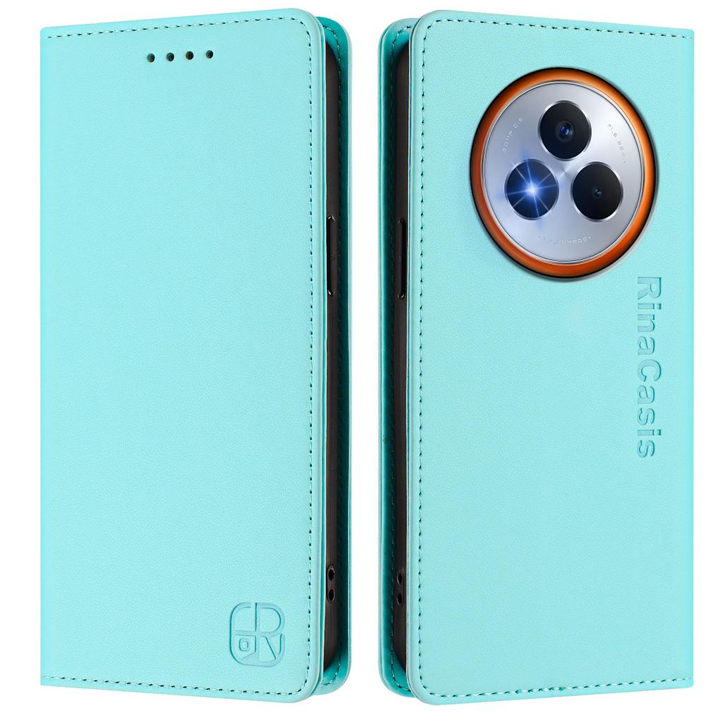 For Realme Narzo 80 Pro 5G Leather Case RINACASIS RC01 Phone Cover with RFID Blocking Wallet Stand