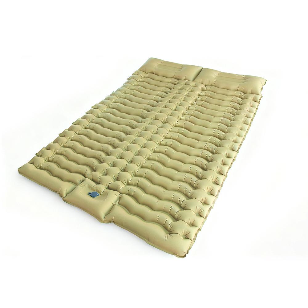 Portable TPU Inflatable Camping Mattress Moisture-proof Inflatable Bed for Double Use Super Composite Inflatable Camping Mat 185*135*35cm зелёный