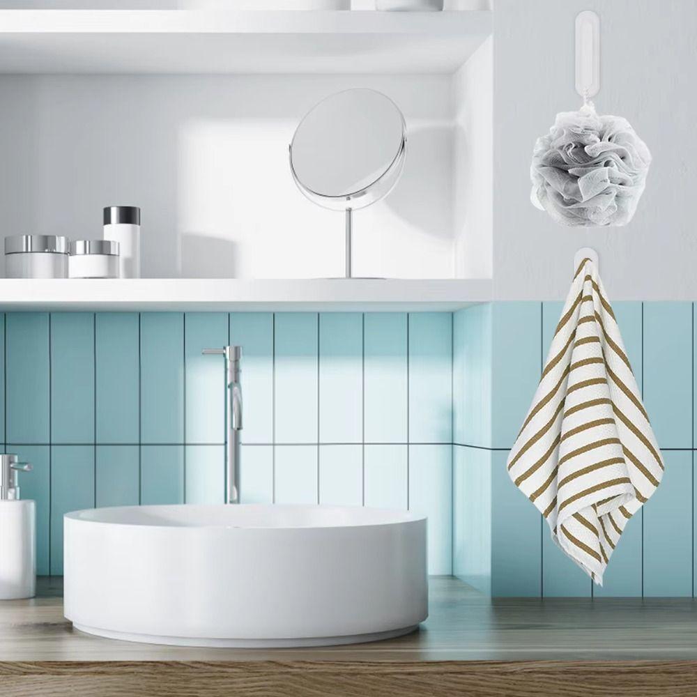 4/8/10 Pezzi Gancio in Plastica per Corda Tenda da Finestra Autoadesivo Montato a Parete