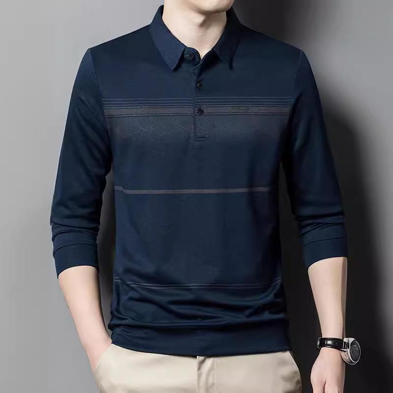 Long-sleeved T-shirt Men's POLO Shirt Thin Single-wear Top Spring and Autumn Bottoming Shirt New T-shirt Men's T-shirt