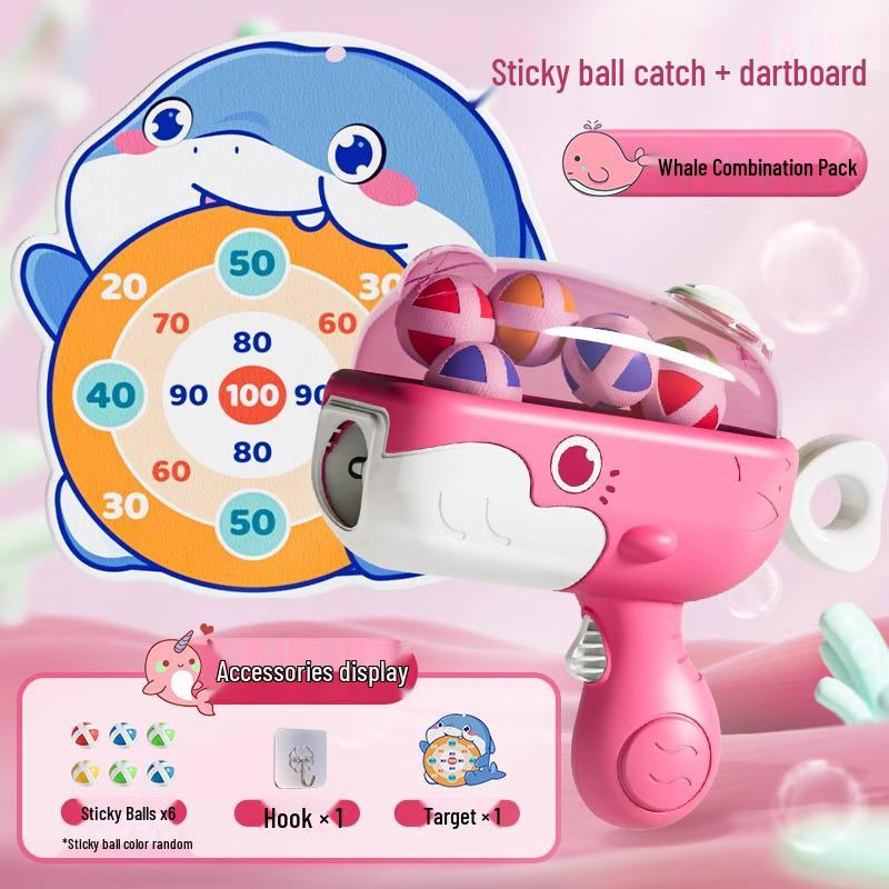 Whale Sticky Ball Dinosaur Dartboard Shooter Toy for Kids 3-6 Years