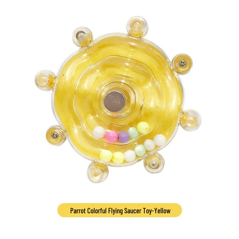 Parrot Spinner Toy: Decompression Flying Saucer for Cockatiels and Birds - Boredom Relief Wheel