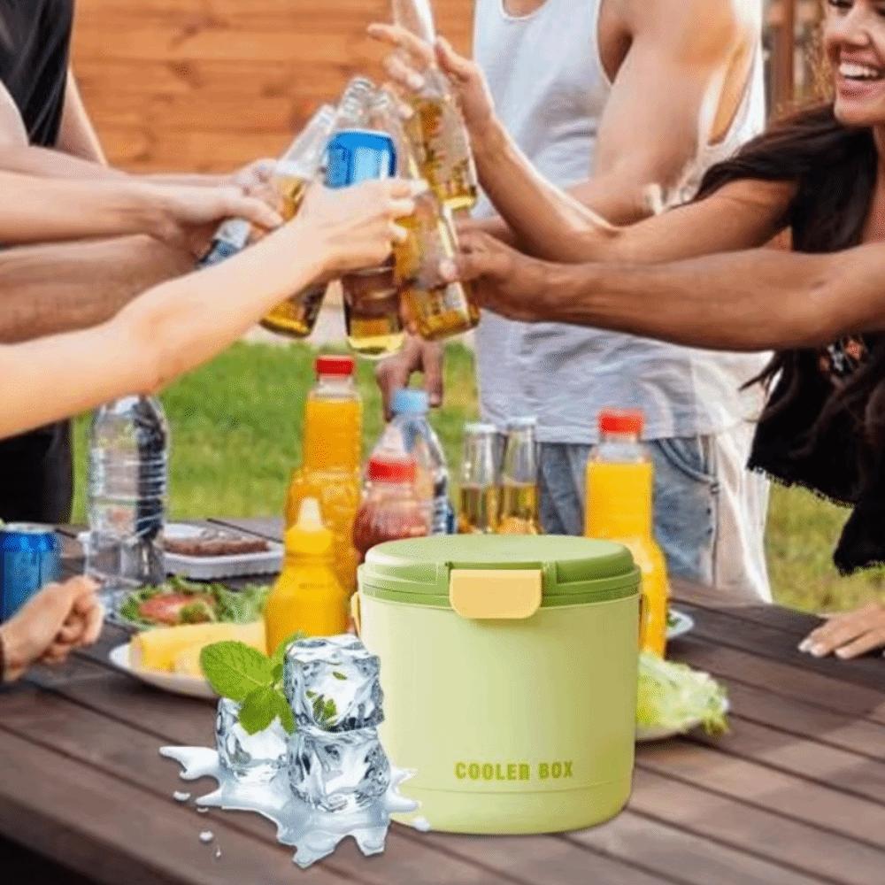 Folding Handle Drink Cooler Bucket With Ice Tray and Shovel Ice Cube Box Party Ice Bucket Outdoor