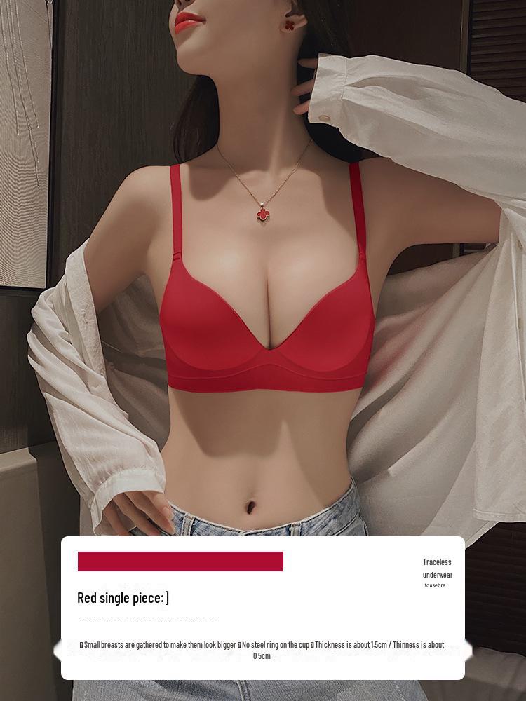 Original Seamless One-Piece Underwear for Women with Adjustable, Side-Breasted, Anti-Sagging Bra, Designed for Smaller Chests.