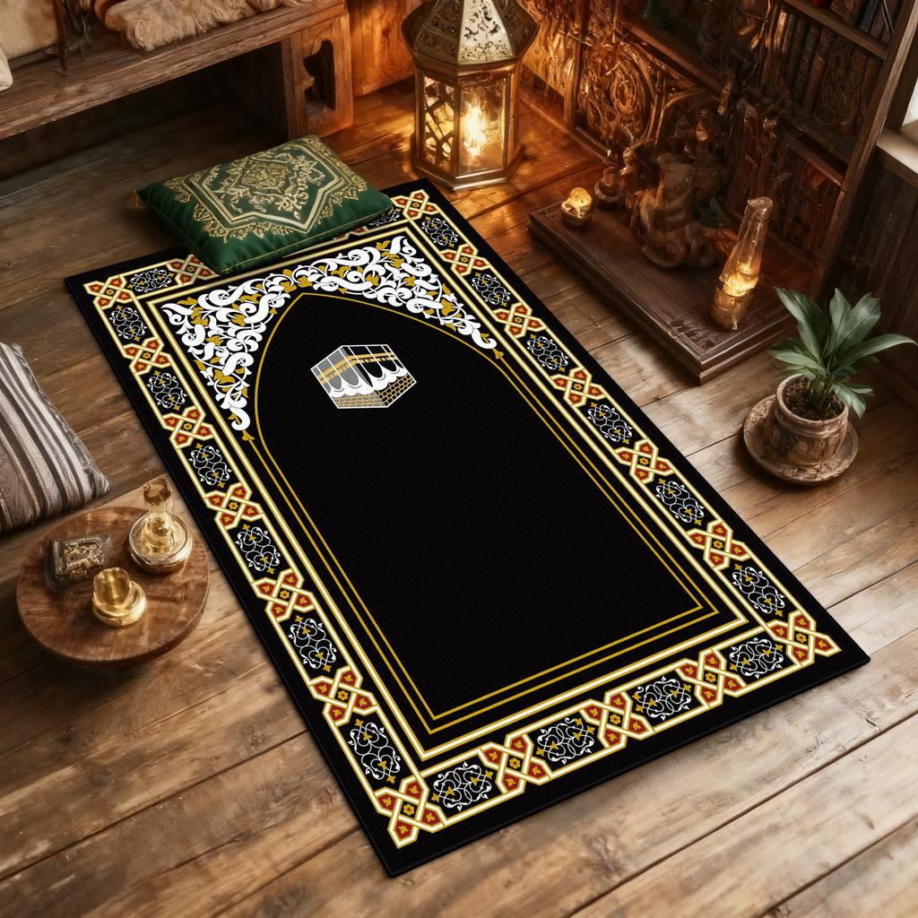 Religious Culture Prayer Floor Mat Islam Style Home Prayer Room Area Washable Antiskid Mats Art Decoration Aesthetic Rug Musalla