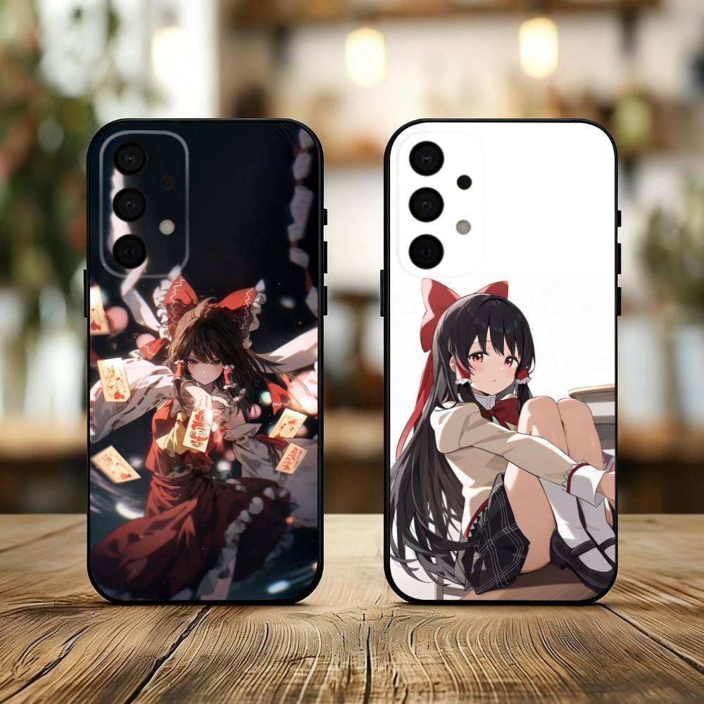H-Hakurei Reimu T-Touhou Phone Case For Samsung Galaxy A73,A72,A71,A70,A53,A52,A51,Others Soft Black Cover
