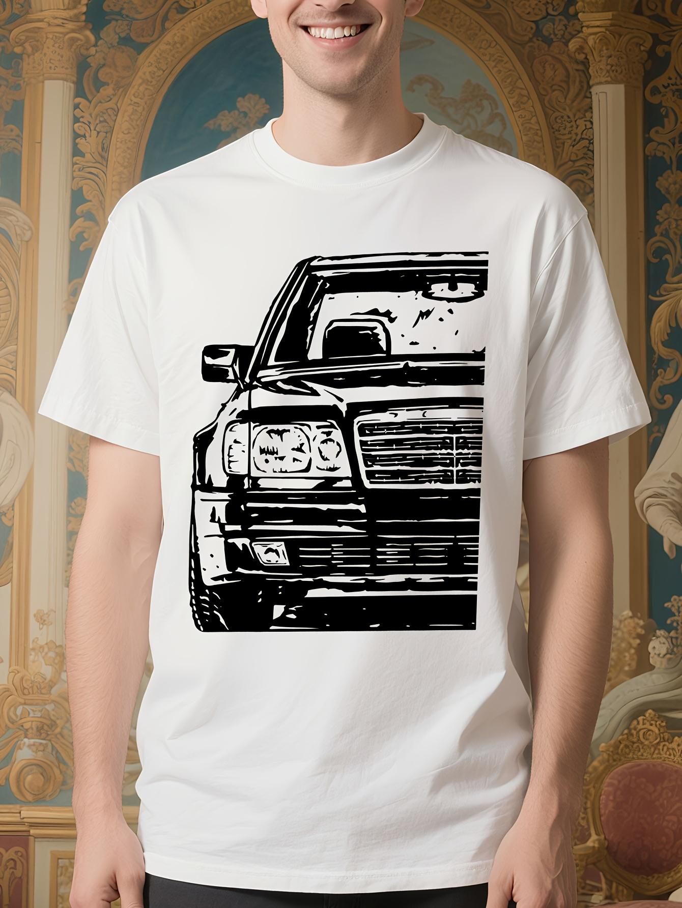 Glstkrrn W124 OLS Casual Tshirt - White Round Neck Short ... XXL
