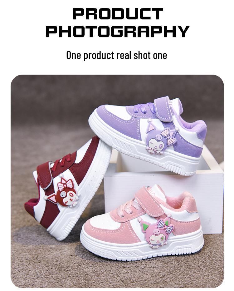 Pantofi de skate joasă cu desene animate pentru copii: Pantofi Casual de Mers Căptușiți cu Fleece, Umpluți cu Bumbac, pentru Copii Mici și Copii Mici