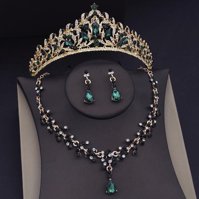 

Роскошные серебряные свадебные комплекты ювелирных изделий для женщин, диадемы, ожерелья, вечерние свадебные платья, комплект ювелирных изделий для девочек