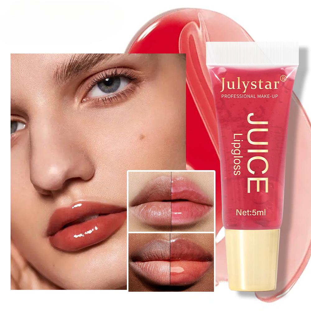 Juice Glossy Lip Oil Set, 6 Colors of Hydrating Fruit-Flavored Lip Gloss, Non-Sticky with Natural Moisturizing Ingredients