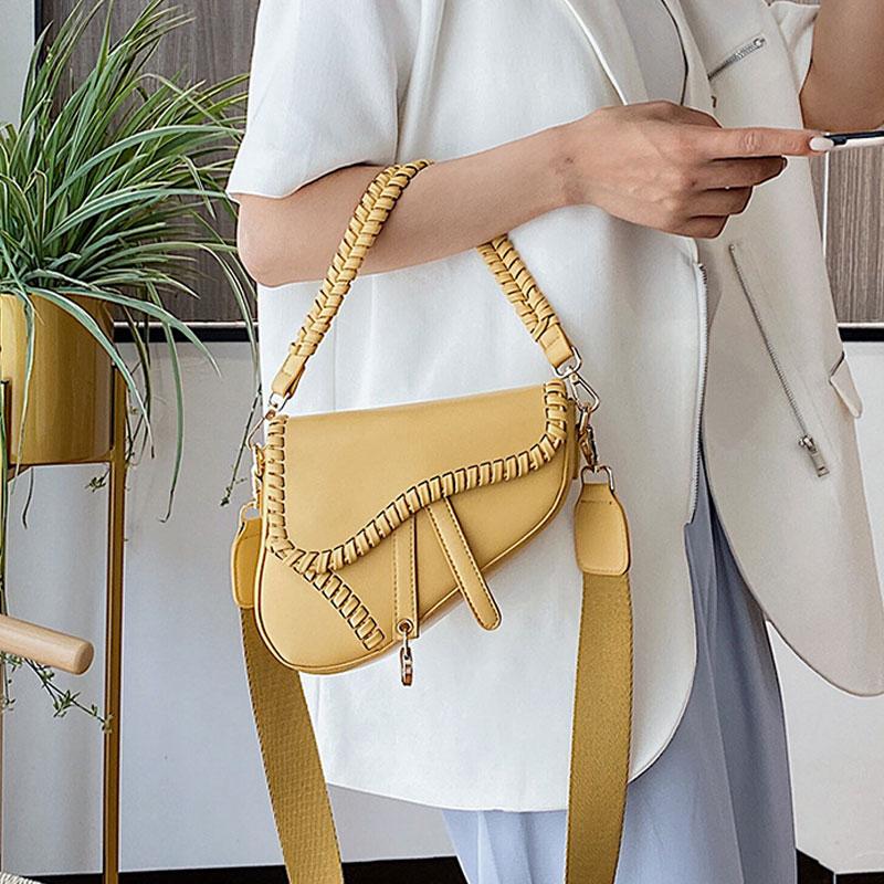 Women Underarm Saddle Bag Purses and Handbags Luxury Lipstick Box PU Leather Shoulder Crossbody Bags 2022 Summer Tassel