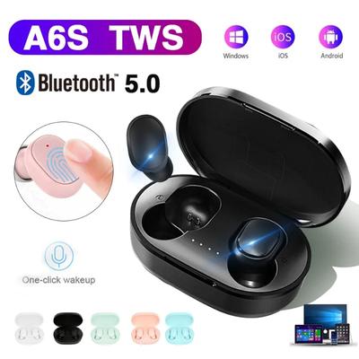 Fone de ouvido sem fio Bluetooth 5.0 A6S Fones de ouvido Bluetooth esportivos intra-auriculares Fone de ouvido com microfone