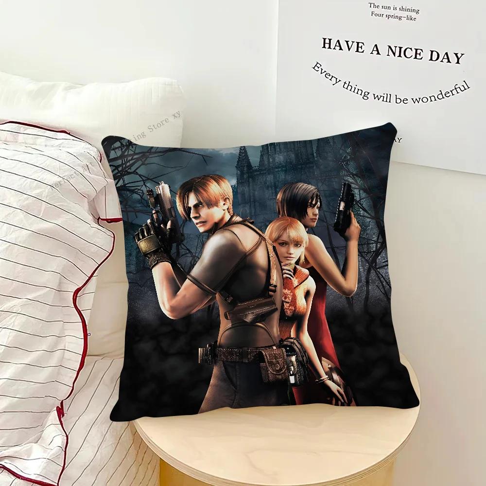 Resident Evil 4 Game Pillow Case Fashion Square Pillowcase Bedroom Sofa Room Ins Decoration Leisure Cushion Cover 40x40