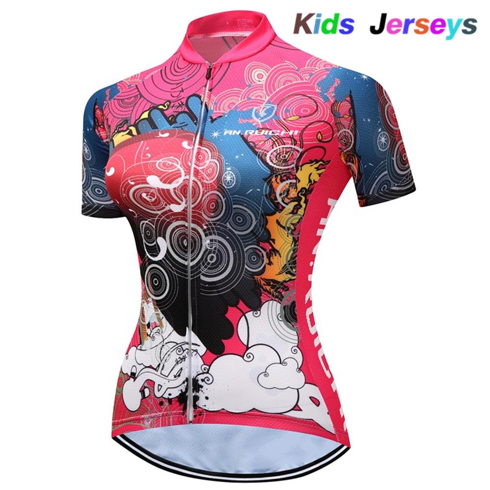 2026 Girls Cycling Jersey Set Ropa Ciclismo Cycling Kit for Kids Summer Breathable Cartoon Bicycle Jersey Suit Children Clothes