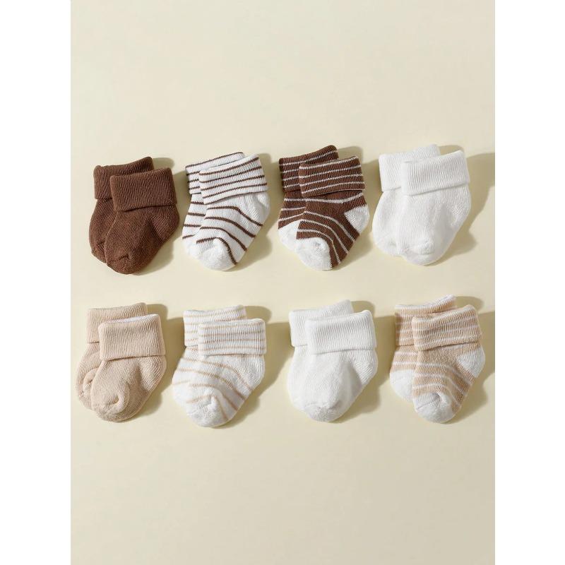 4 Pairs Baby Socks 0-12 Months, Non-Slip Infant Soft Socks for Boys and Girls, Newborn Baby Cute Ankle Socks Spring and Autumn
