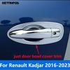 Side Door Handle Bowl Cover Trim For Renault Kadjar 2016-   Chrome Protection Cap Exterior Accessories Car Styling