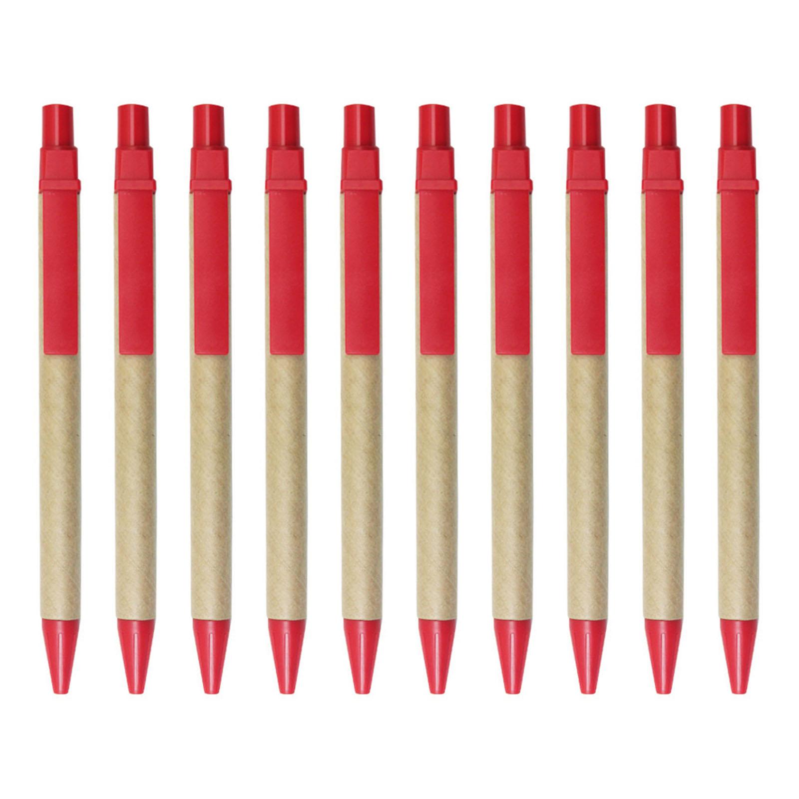 

10 шт. выдвижная шариковая ручка бумажная ручка стержень шариковая ручка синие чернила писать плавно ручка для школы офис красный