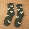 Women's Winter Fleece-Lined Heart Terry Floor Socks - Extra Thick, Non-Shedding, Mid-Calf Style