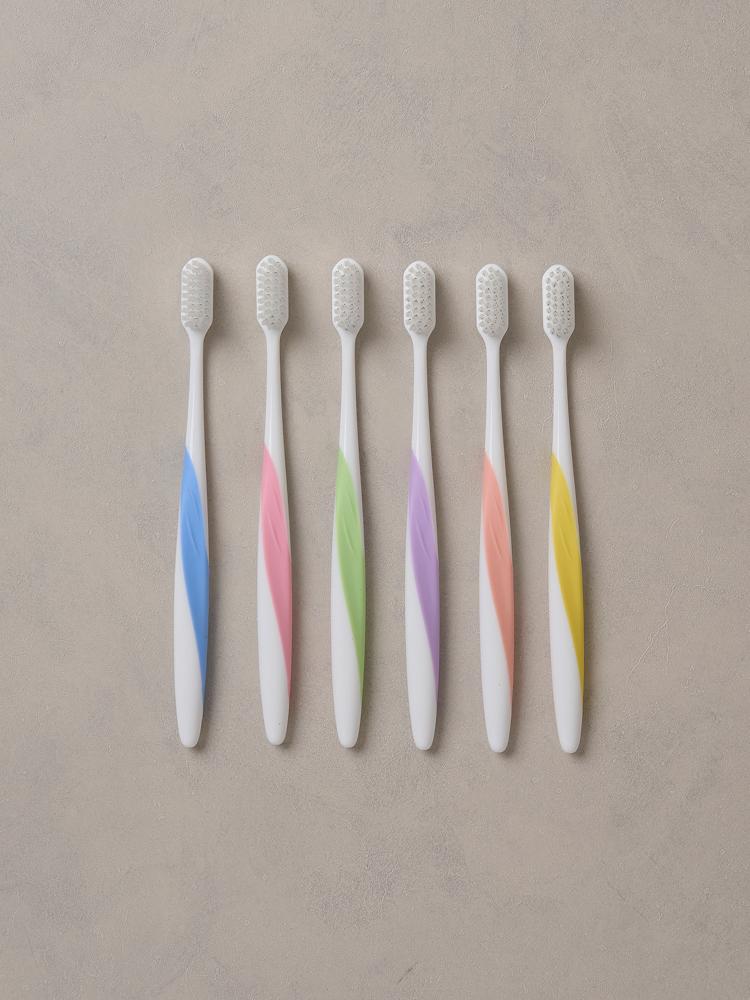 Compact Zigzag Dual Fine Bristle Toothbrush 6-Pack 1ea