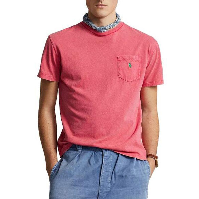 Polo Ralph Lauren Logo Pattern Crew Neck Fitted Short Sleeve T-Shirt Men Tops Red 710835756-023