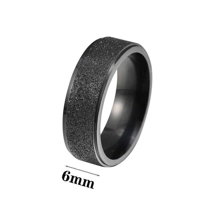 6 8 mm mattierter Edelstahl, schlichtes Design, schlichte Titanringe, Goldton, versilbert, schwarz, blau, Ringe für Männer und Frauen, Schmuck, Geschenk