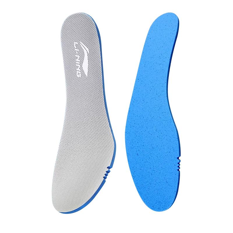 Li-Ning Soft Shock Absorbing Breathable Moisture Wicking Polyester Insoles Unisex Insoles Blue Gray YQAV027-1