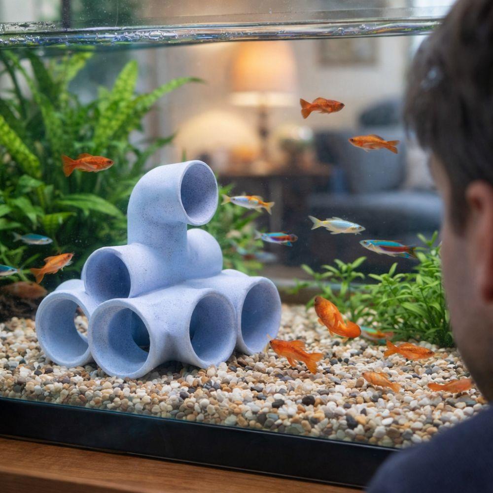 Pipe-Shaped Fish Shrimps Shelter Plastic Aquarium Hideout Cave Aquarium Decoration
